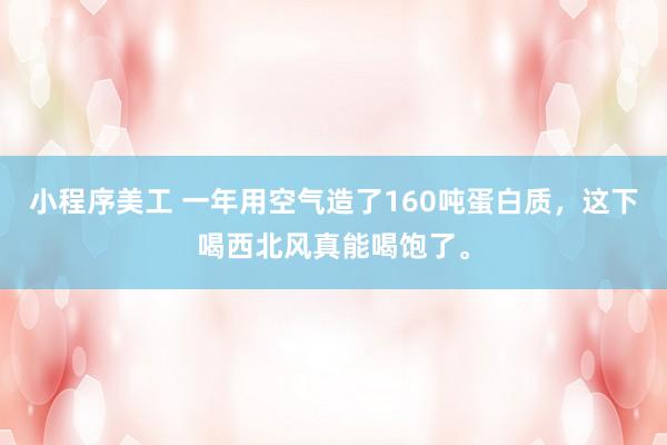 小程序美工 一年用空气造了160吨蛋白质，这下喝西北风真能喝饱了。