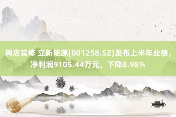 网店装修 立新能源(001258.SZ)发布上半年业绩，净利润9105.44万元，下降8.98%