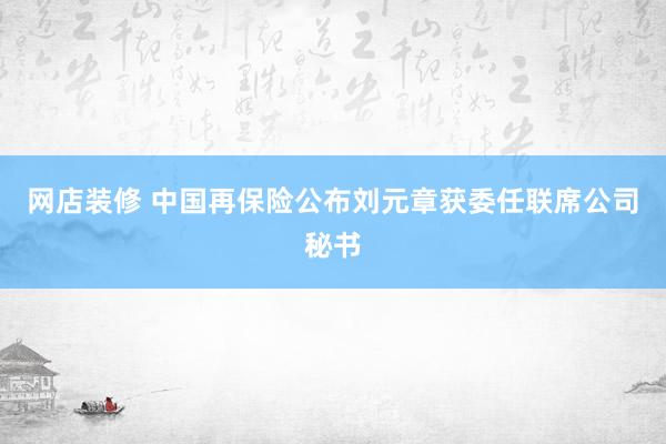 网店装修 中国再保险公布刘元章获委任联席公司秘书